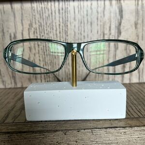 Lafont BELLEVILLE frame green teal plaid 419 made in France